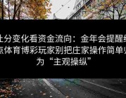 让分变化看资金流向：金年会提醒给点体育博彩玩家别把庄家操作简单归为“主观操纵”